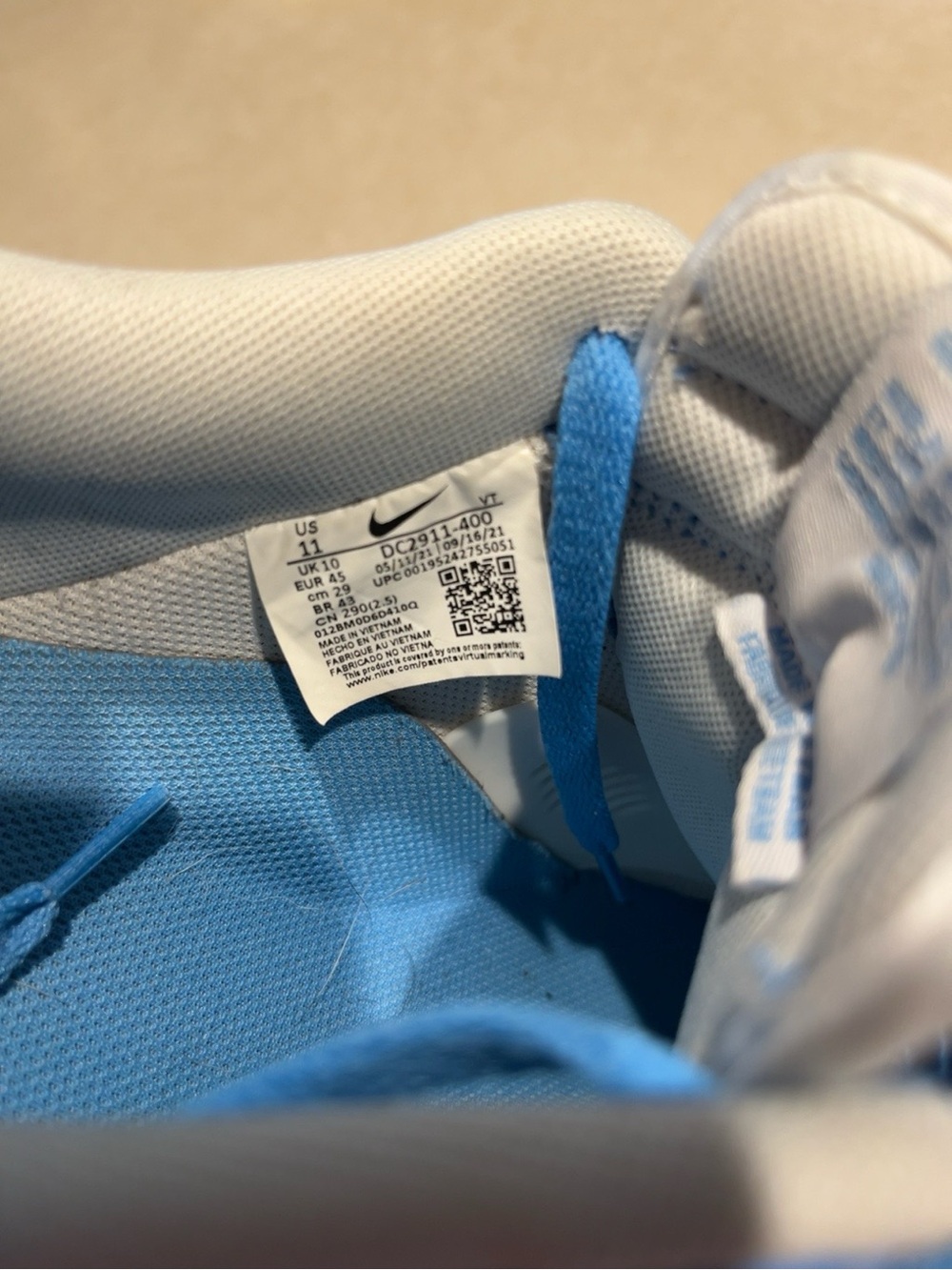 Nike Air Force 1 ‘07 University Blue White Men’s Size 11 | Worn Only Twice - Picture 6 of 6
